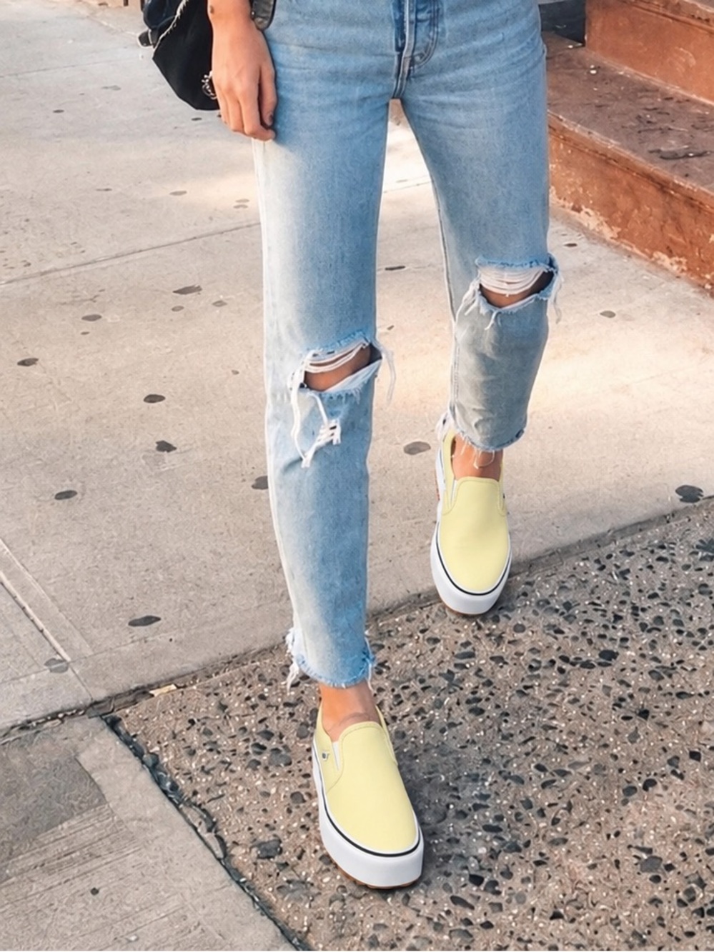 Vans Slip-On Asher Platform Sneakers - Pale Yellow